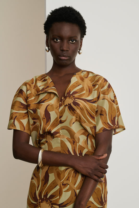 Ella dress - Orange/Clay - Silk - Women
