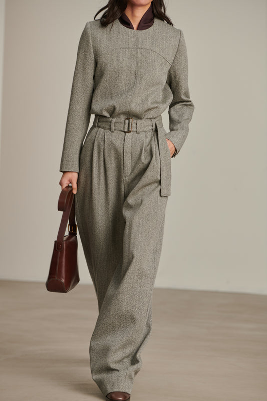 Cole trousers - Marl Grey - Wool - Women