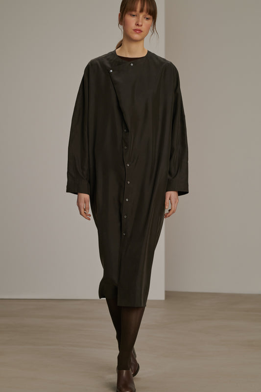 Dress Cassandre - Charcoal - Silk - Women