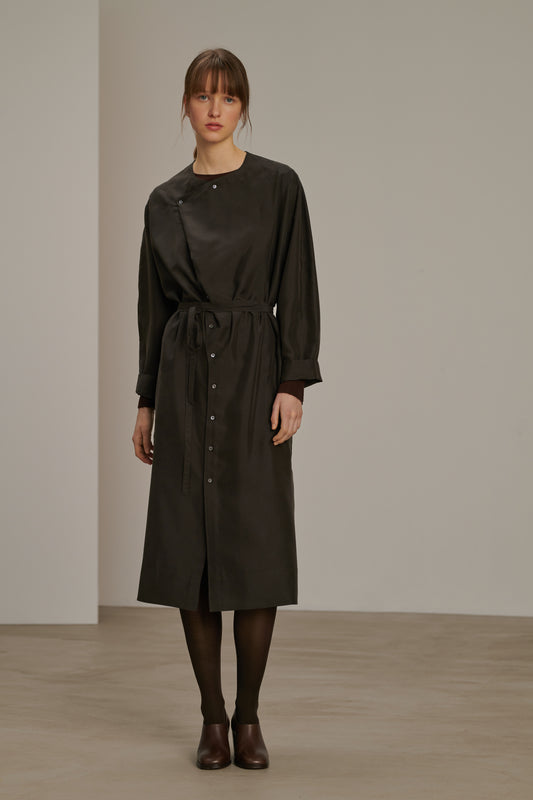 Dress Cassandre - Charcoal - Silk - Women