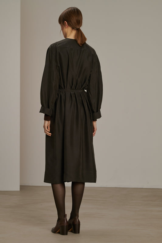 Dress Cassandre - Charcoal - Silk - Women