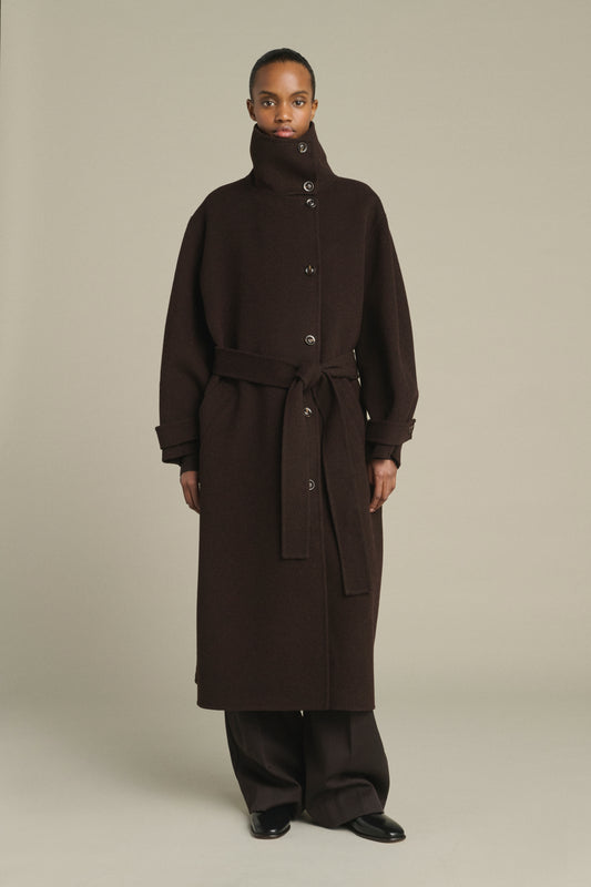 James coat - Dark Brown - Wool - Women