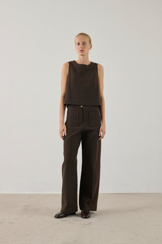 Pantalon Harry - Chocolat - Coton - Femme