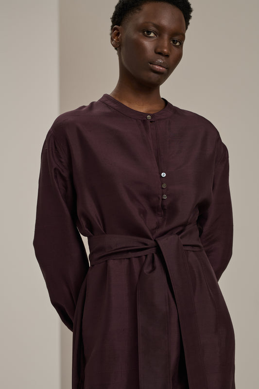 Cabourg Dress - Aubergine - Silk - Women