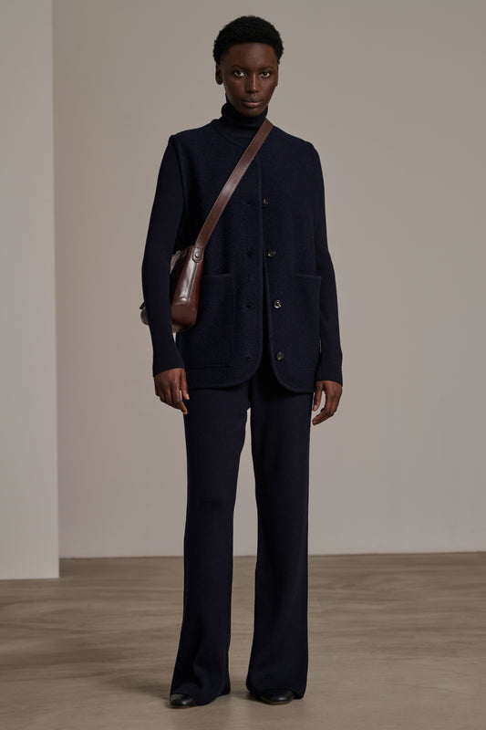 Victoria Trousers - Navy - Wool - Women