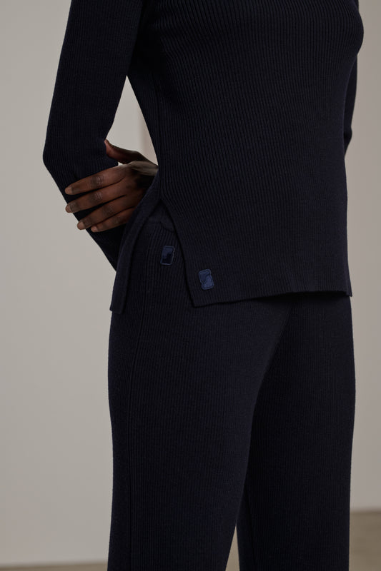 Victoria Trousers - Navy - Wool - Women
