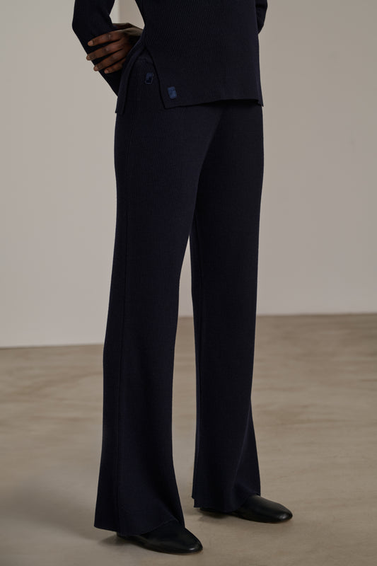 Victoria Trousers - Navy - Wool - Women