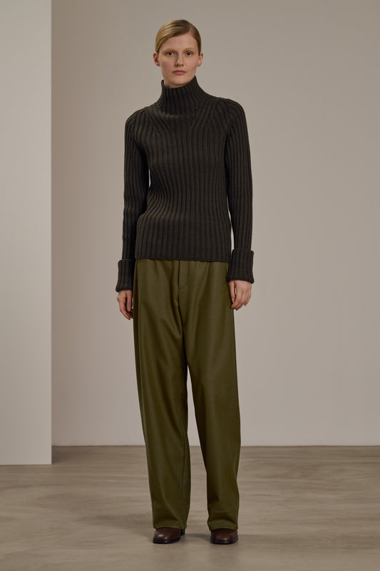 Wally trousers - Khaki - Wool - Women