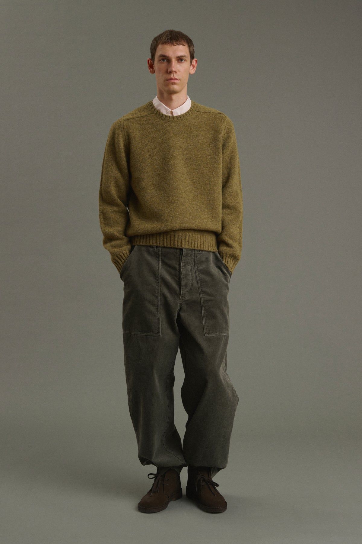 Pullover Isamu - Heathered Khaki - Wool - Men vue 4