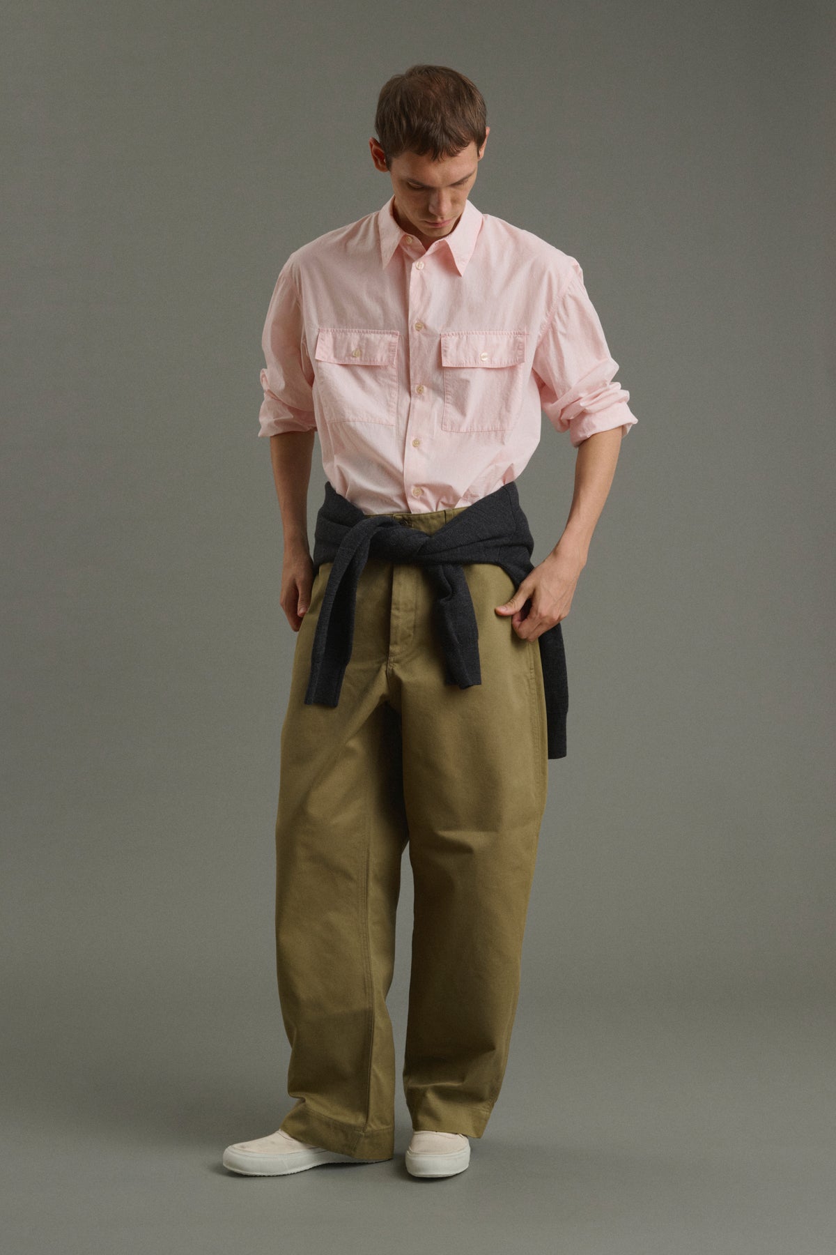 Shirt Isaac - Pale Pink - Cotton - Men vue 3