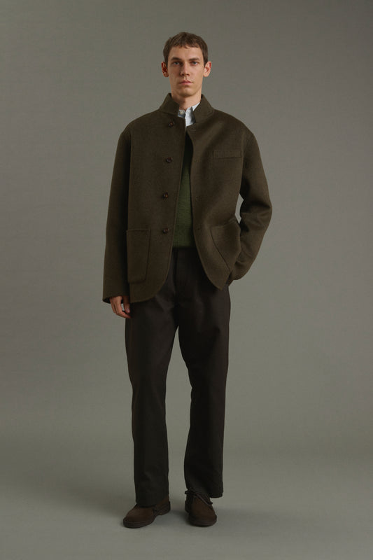 Eole jacket - Heathered Khaki - Double-Faced Fabric - Men