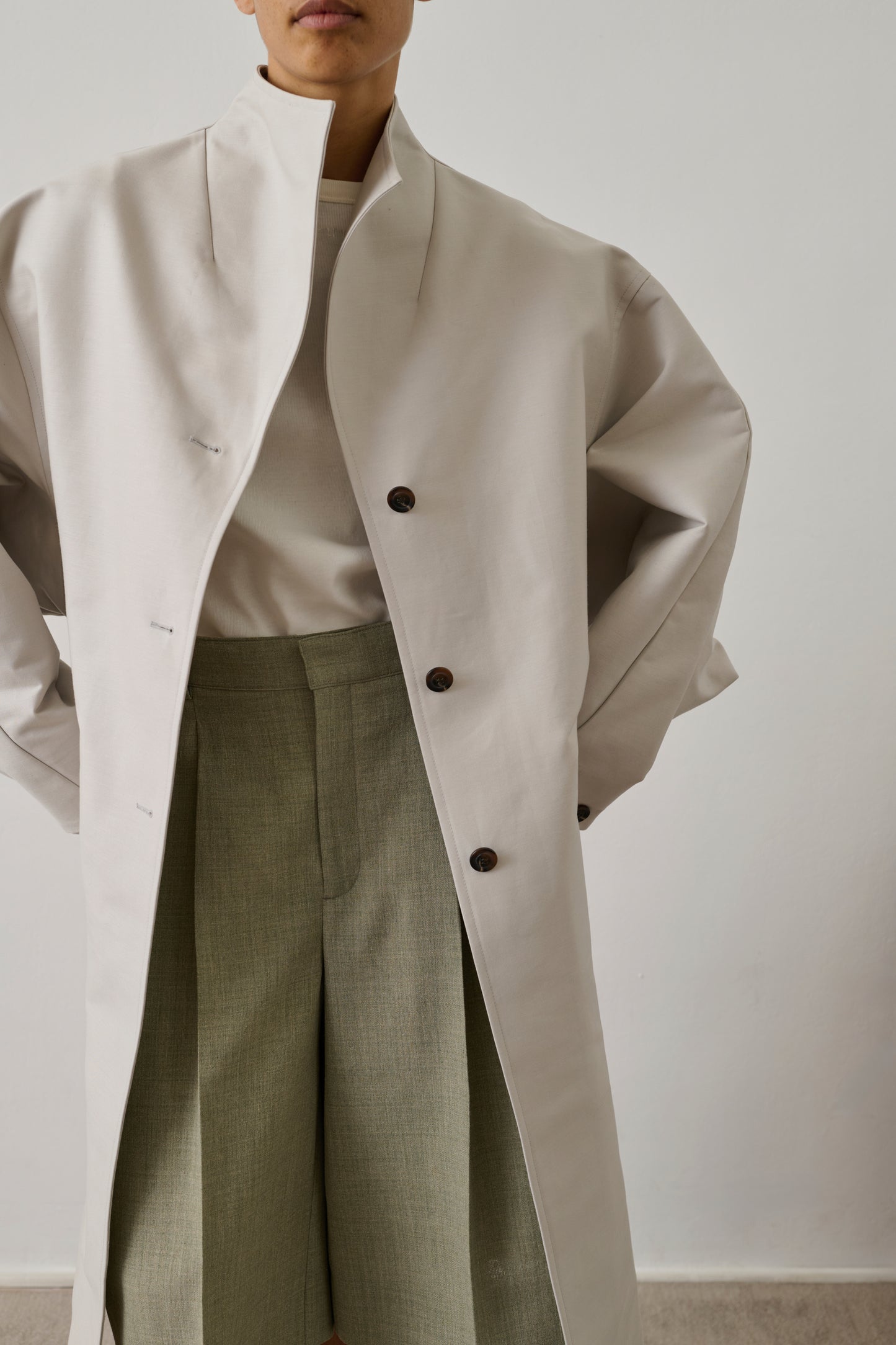 Hyacinthe coat - Light Grey Organic Cotton Women - Soeur