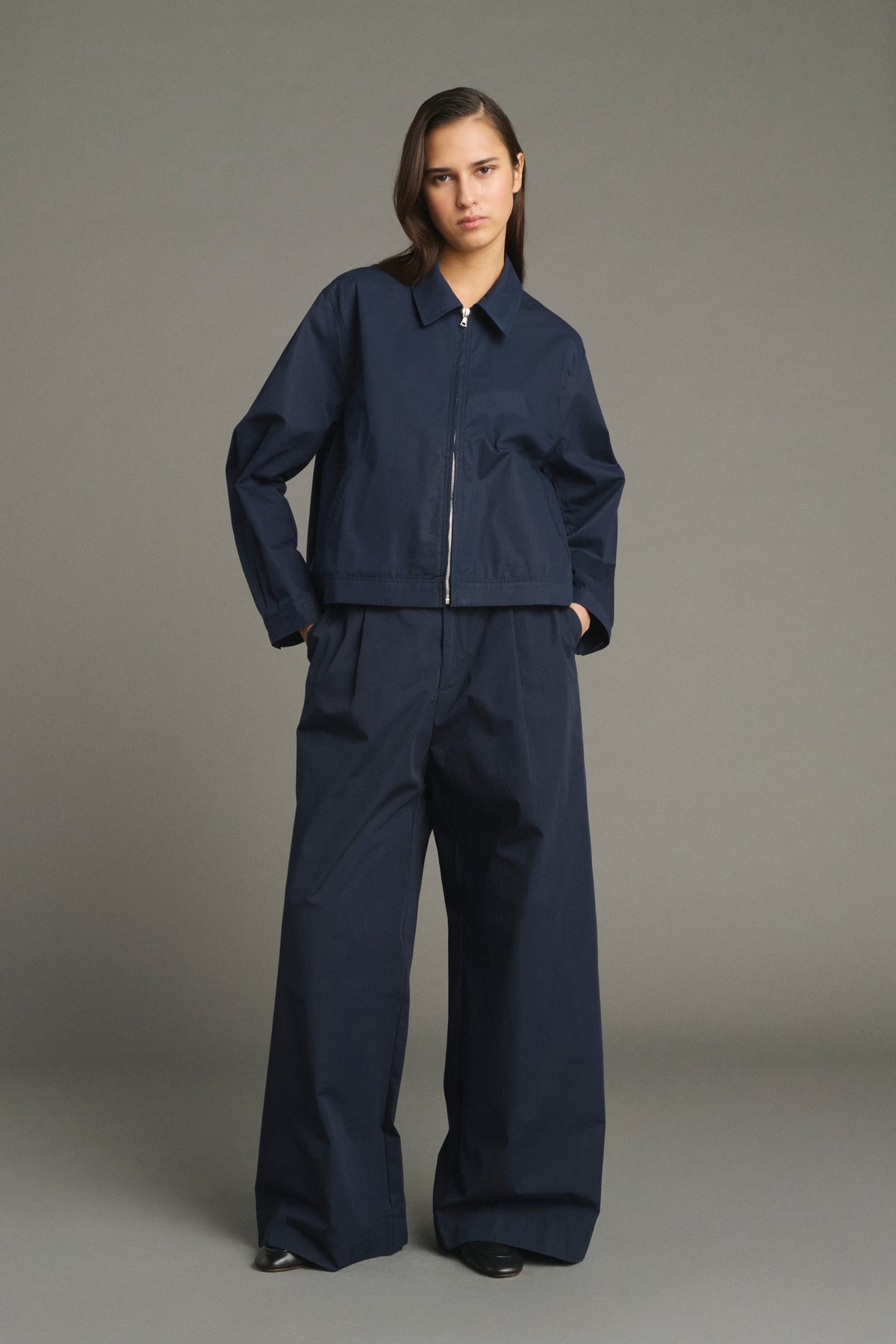 Jared Jacket - Navy - Cotton - Women vue 3