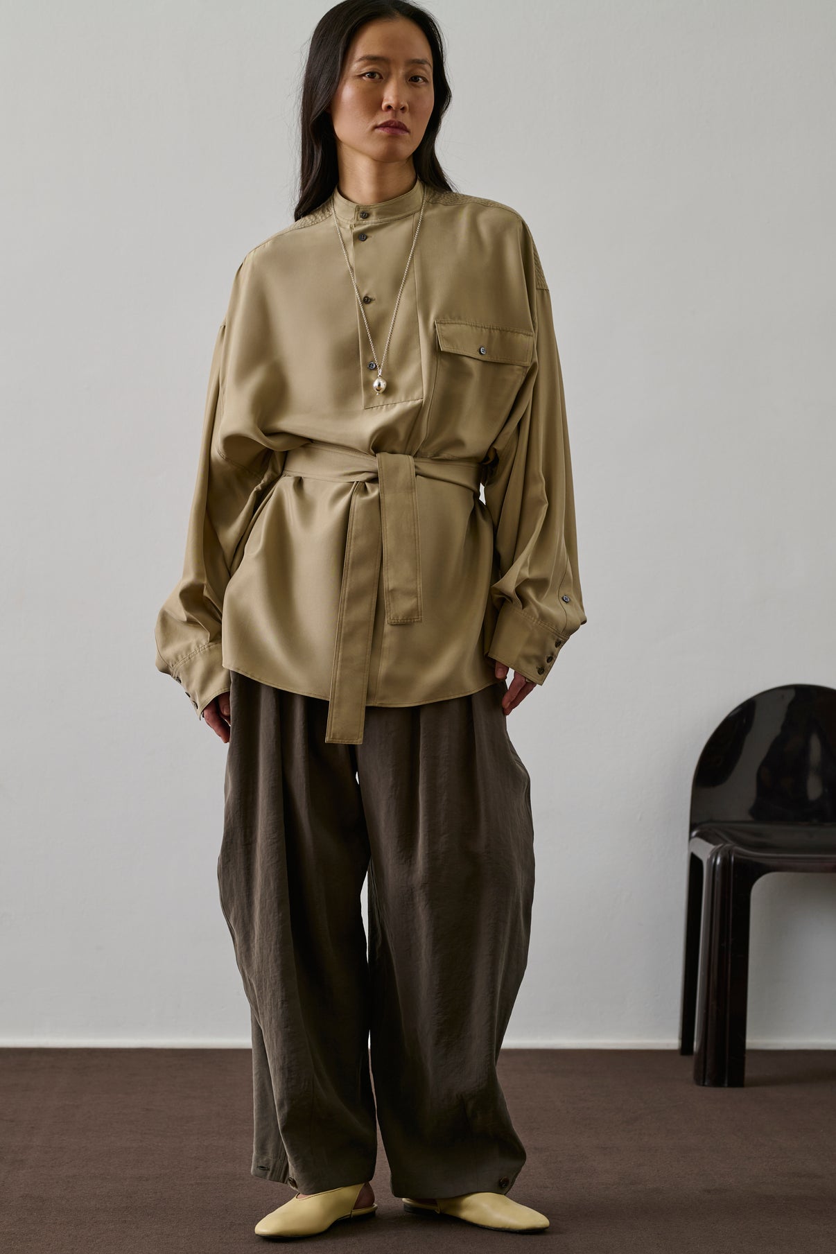 Chemise Glasgow - Beige - Soie - Femme vue 2