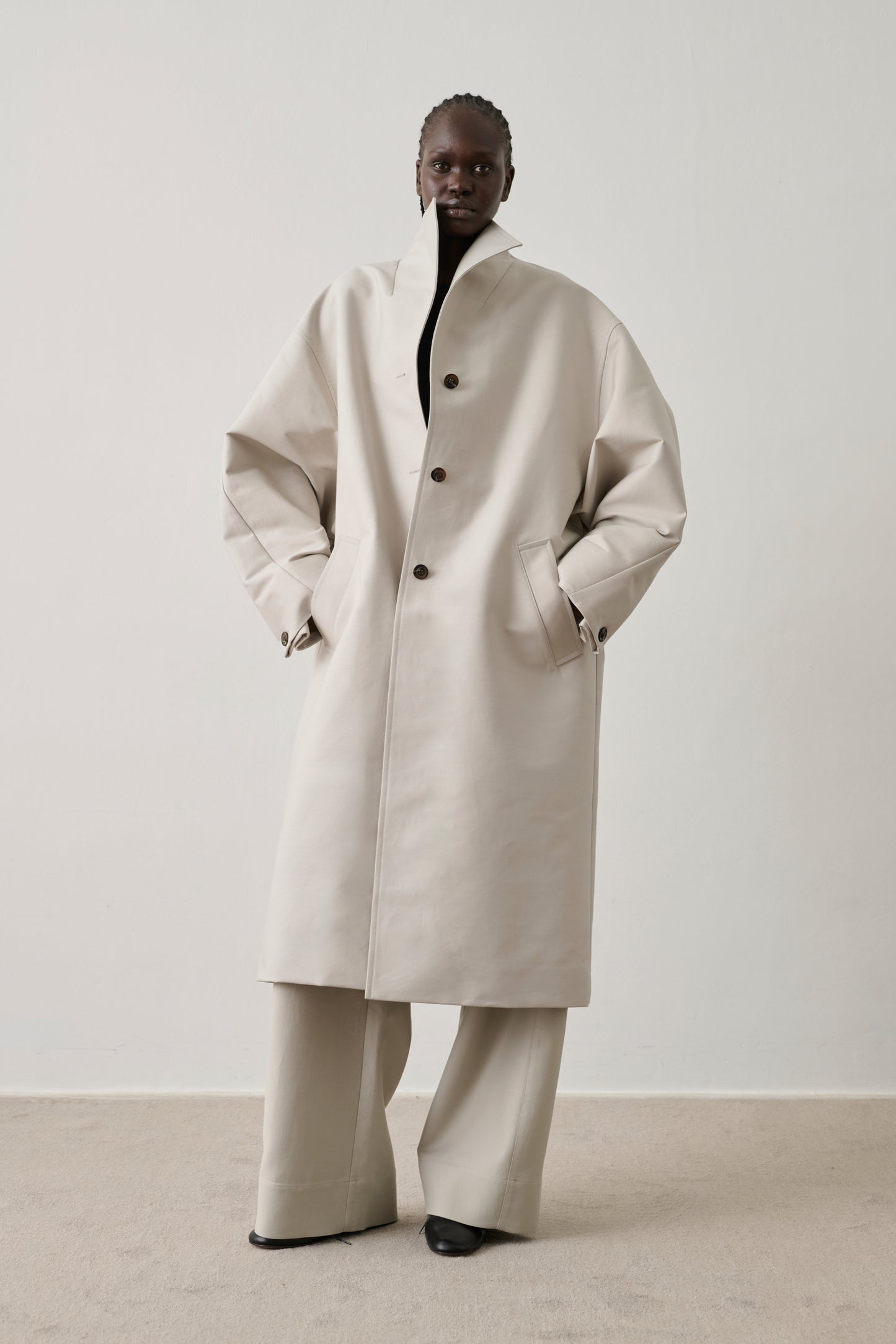 Hyacinthe coat - Light Grey Organic Cotton Women - Soeur