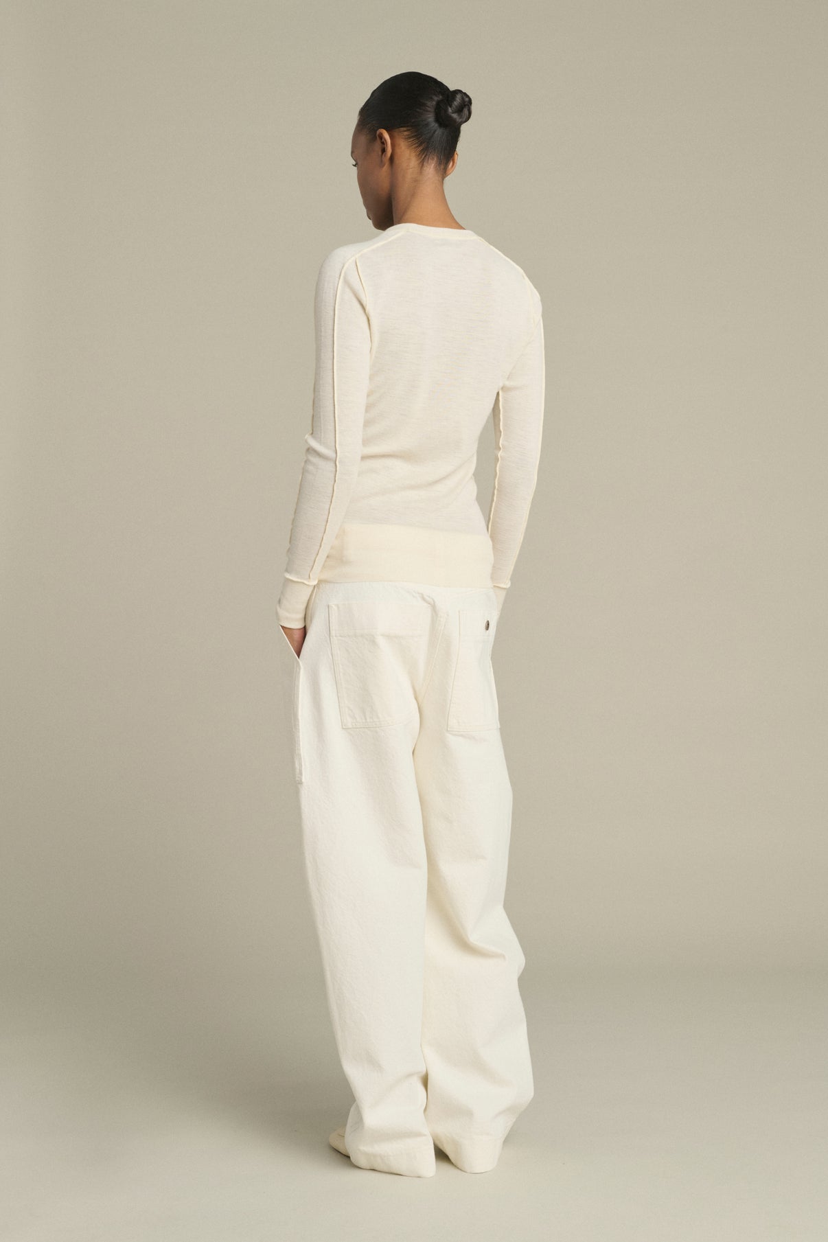 Laos T-Shirt - Ecru - Wool - Women vue 2