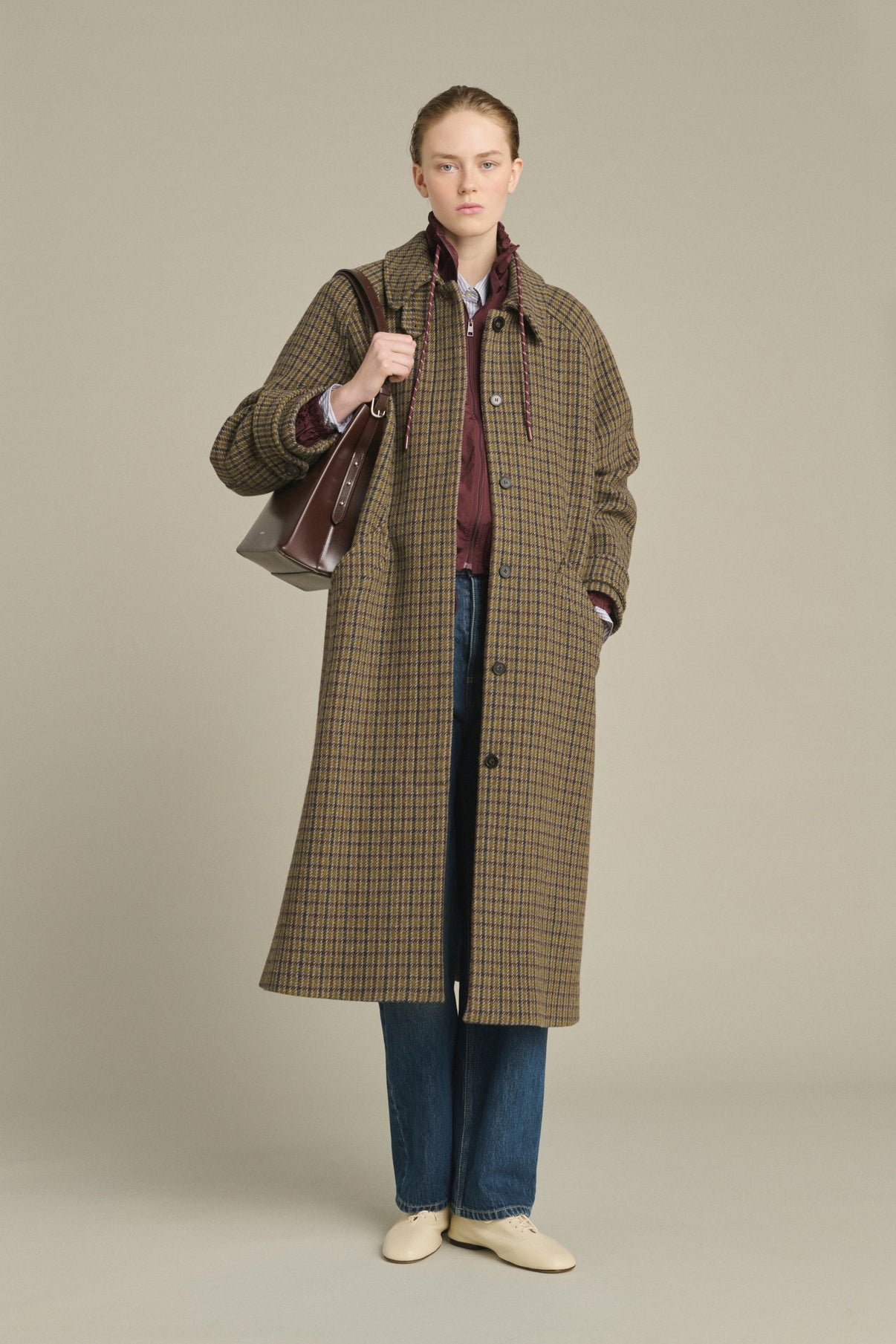 Berlin coat - Grey/Khaki - Wool - Women vue 1