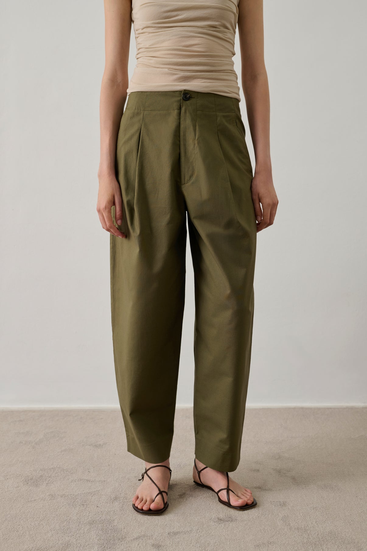 Daley trousers - Khaki - Cotton - Women vue 3