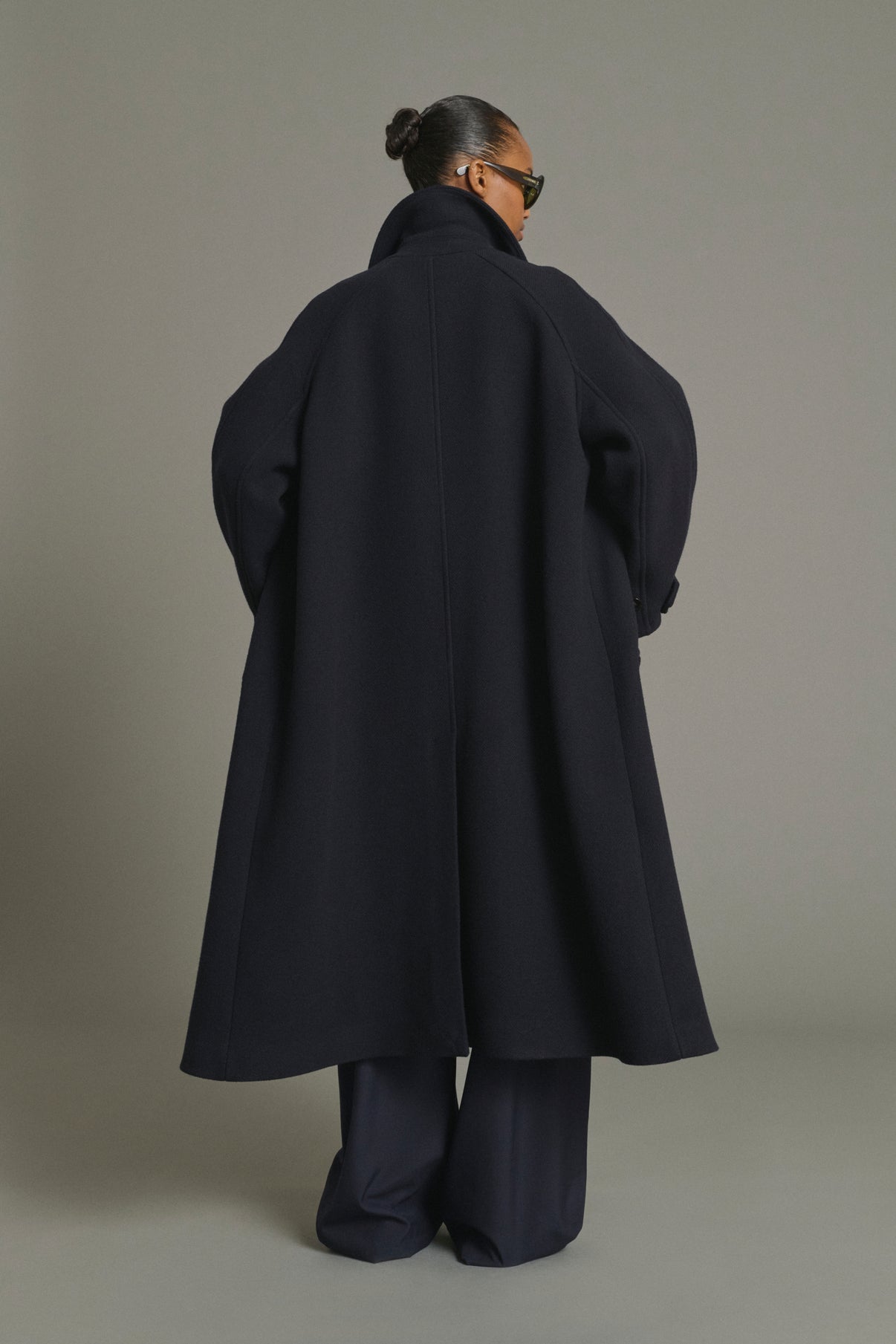Berlin coat - Navy - Wool - Women vue 5
