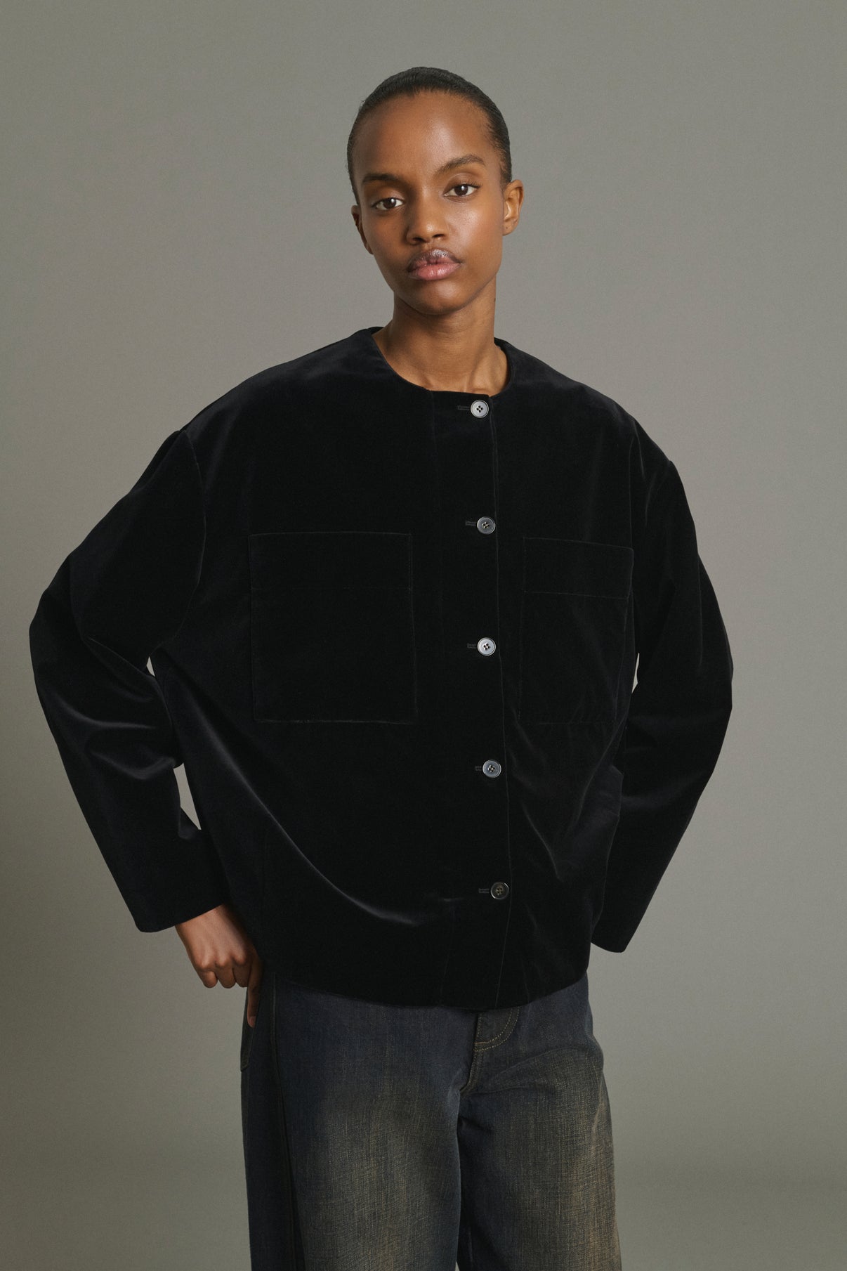 Louis Jacket - Black - Cotton - Women vue 3