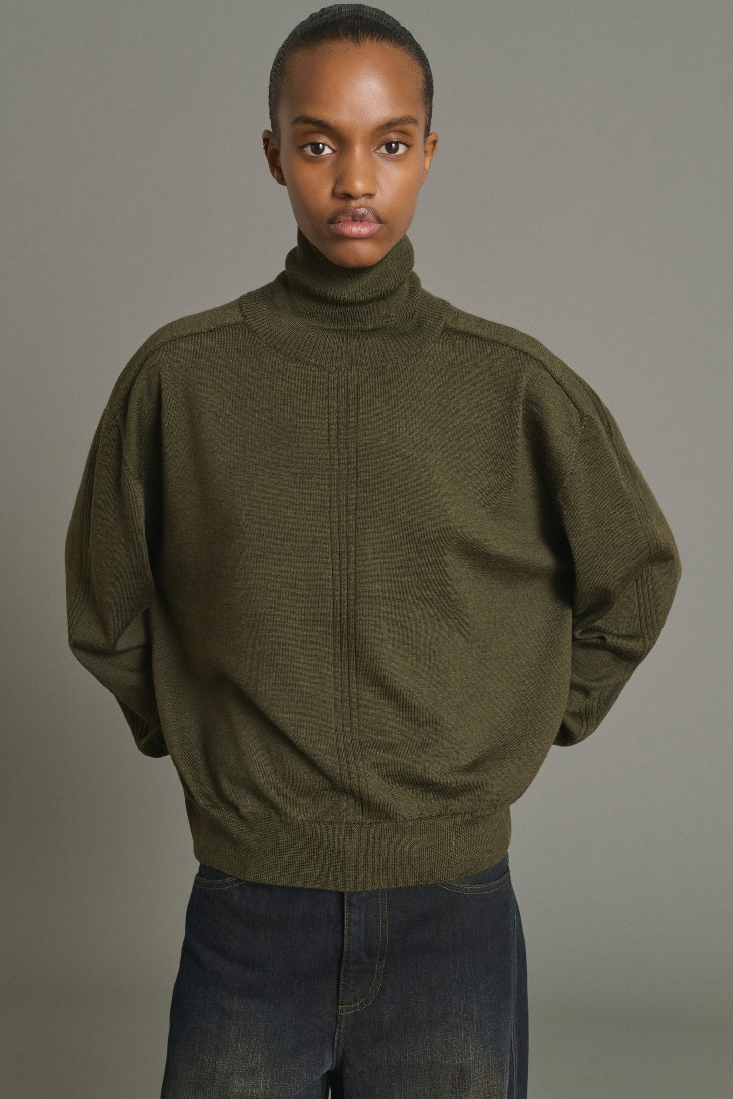 Nord Pullover - Dark Khaki - Merino Wool - Women