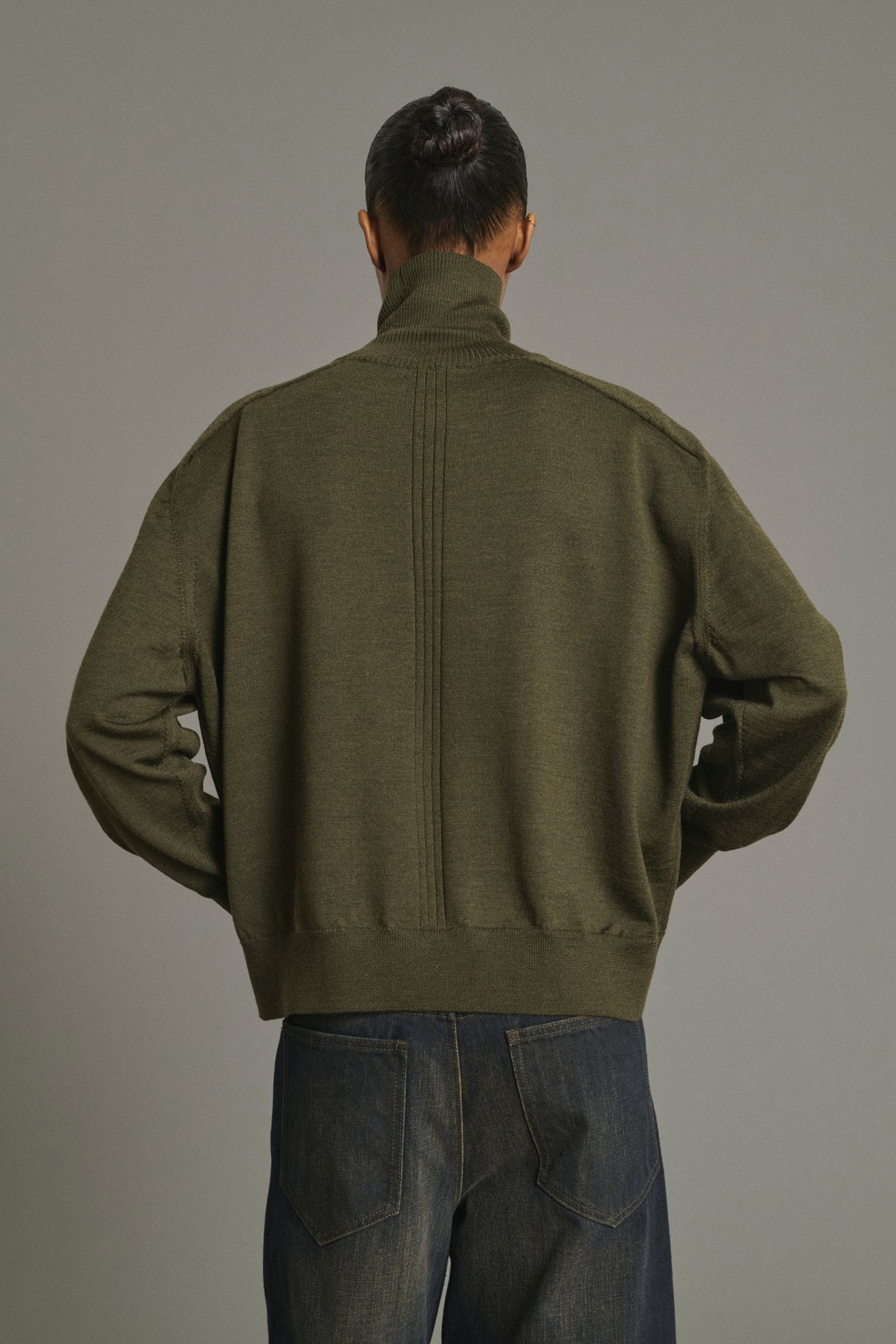 Nord Pullover - Dark Khaki - Merino Wool - Women vue 4