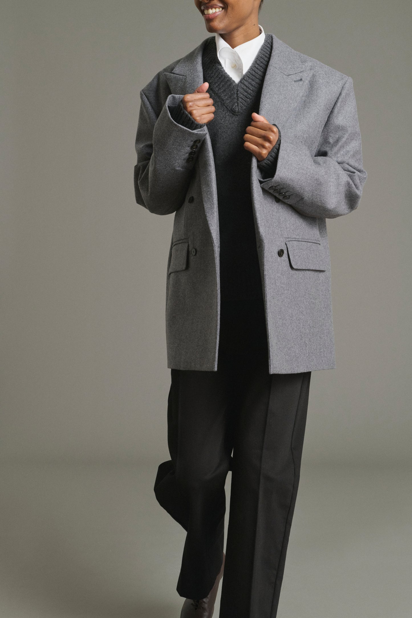 Helga jacket - Marl Grey - Wool - Women