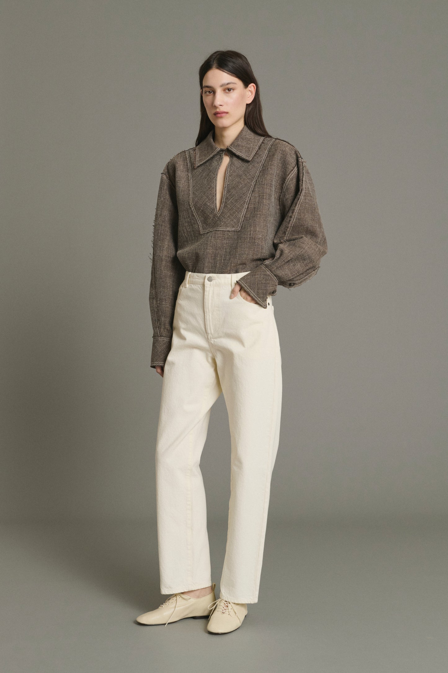 Jeans Barnabe - Écru Soft Denim Women's - Soeur