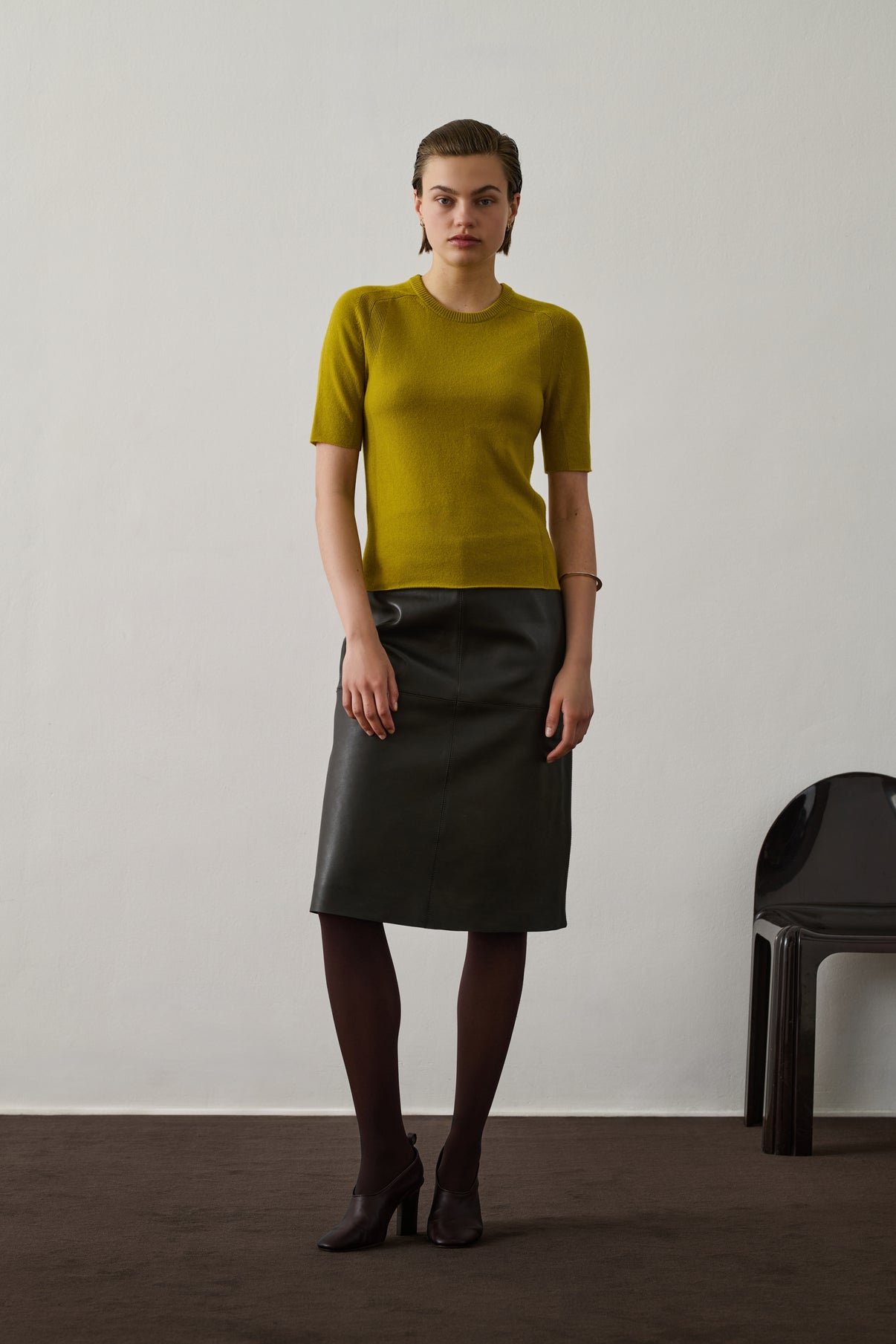 Pull Galanga - Moutarde - Cachemire - Femme vue 2