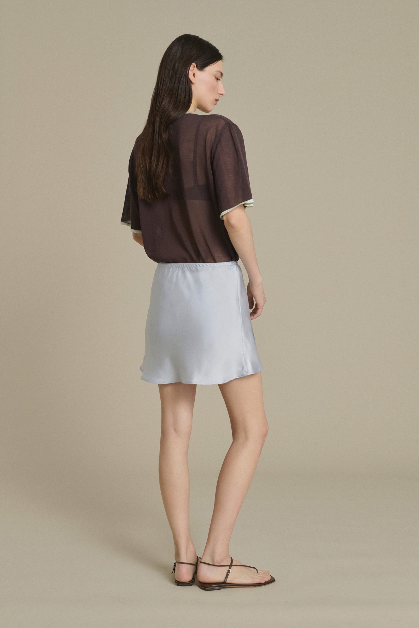Anna mini sky blue knit skirt Soeur & TL180 - Soeur