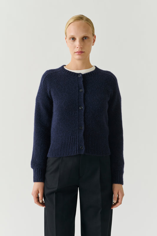 Cardigan Lyne - Navy - Wool - Women