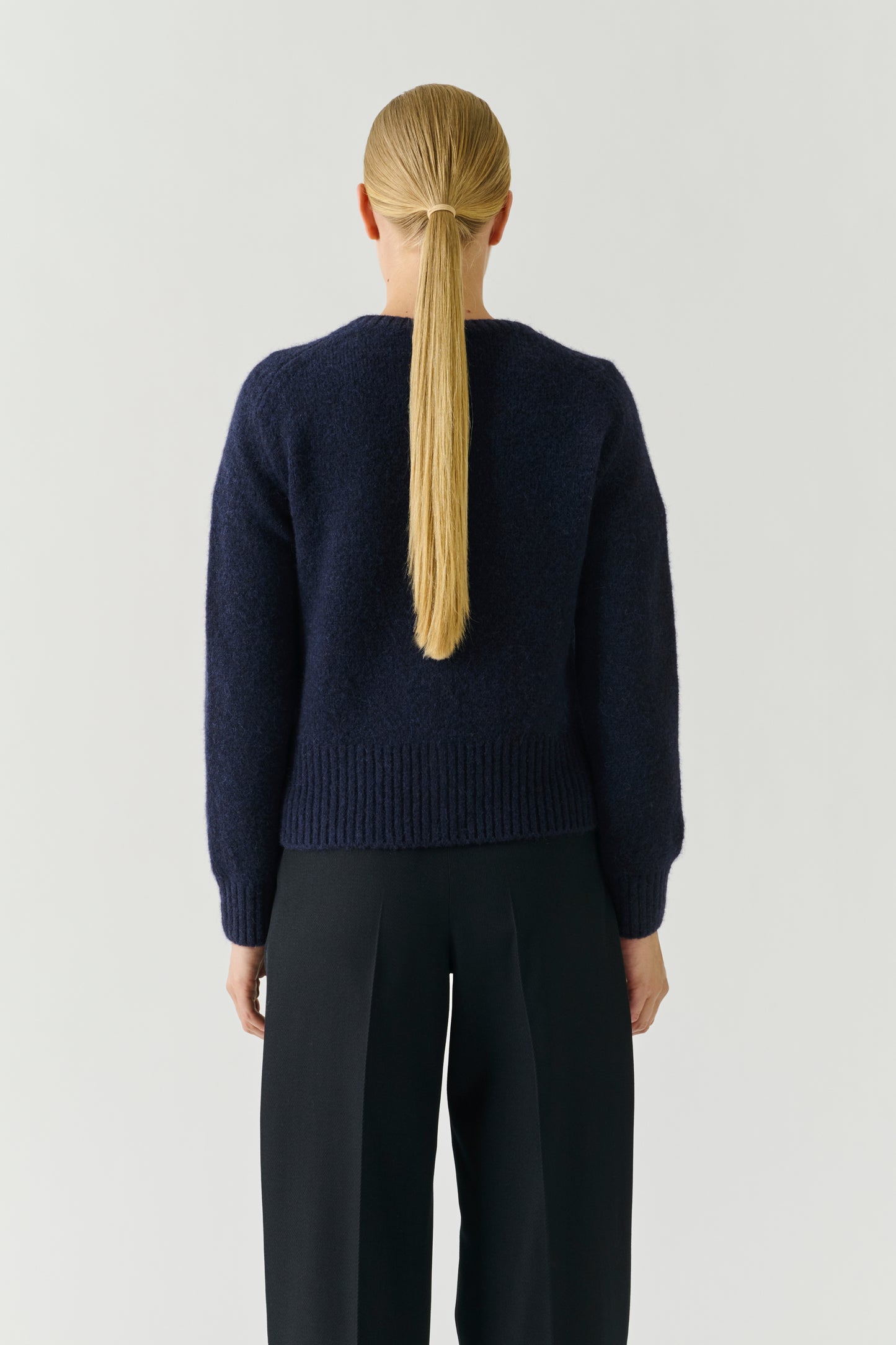 Cardigan Lyne - Navy - Wool - Women