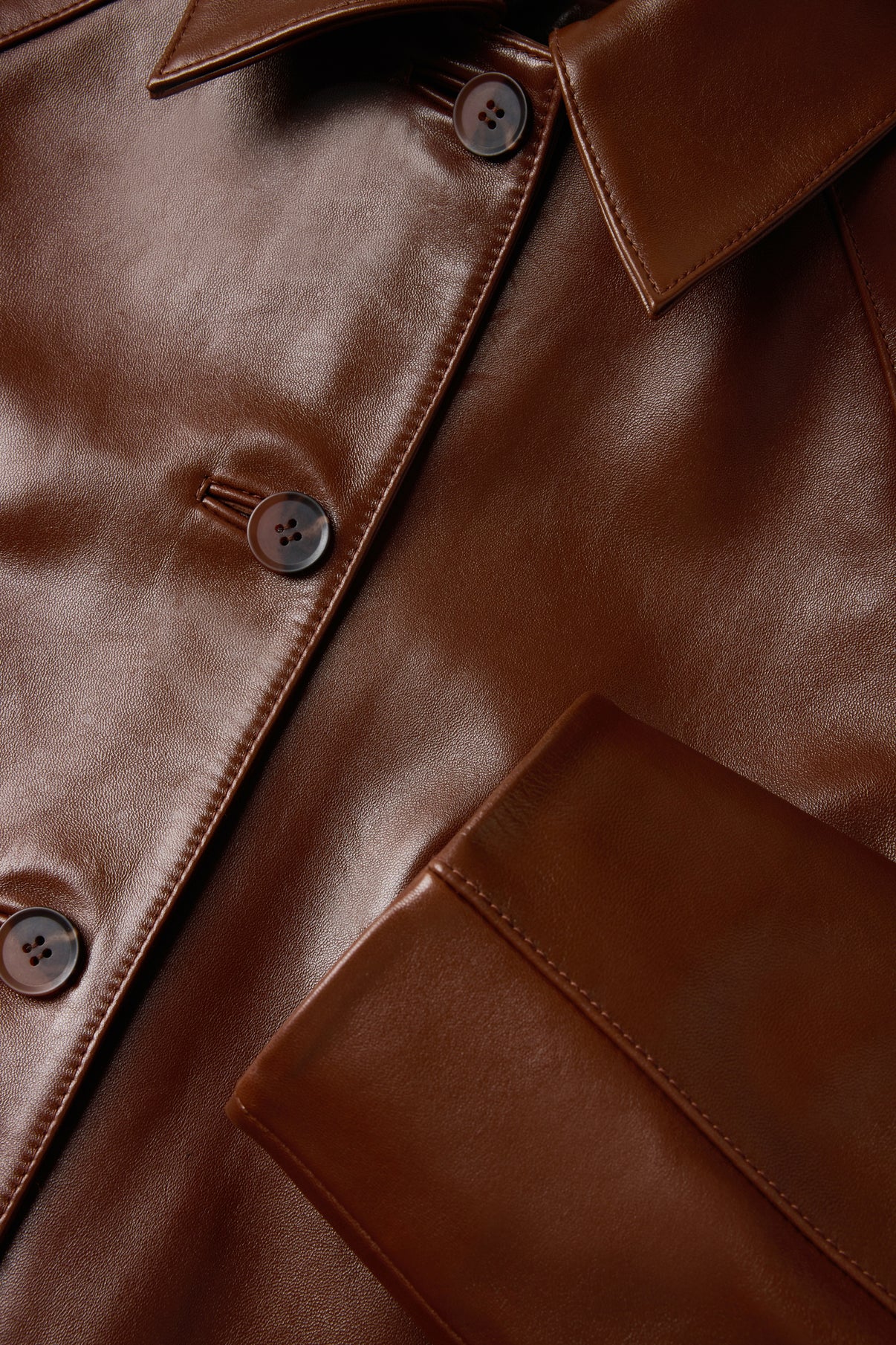 Logan coat - Mahogany - Leather - Women vue 7